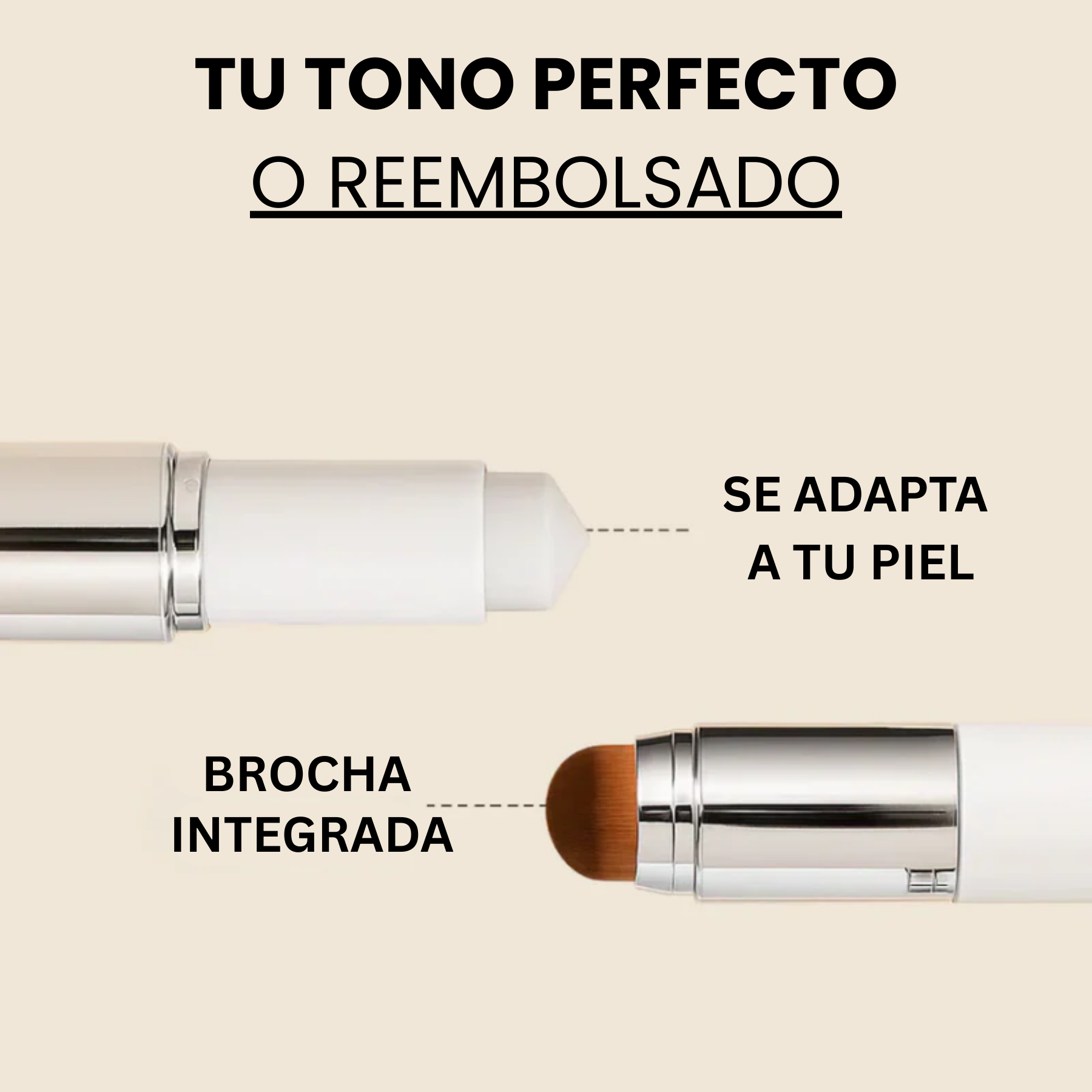 Base de maquillaje 2 en 1 con pincel integrado